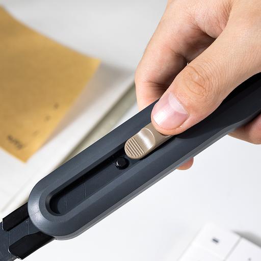 Нож канцелярский Deli ENS063-GR Nusign шир.лез.9мм фиксатор сталь серый фото 10