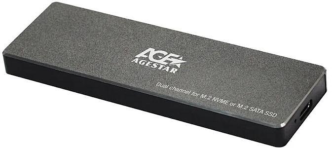 Внешний корпус SSD AgeStar 31UBVS6C NVMe/SATA USB 3.2 алюминий черный M2 2280 м фото 1