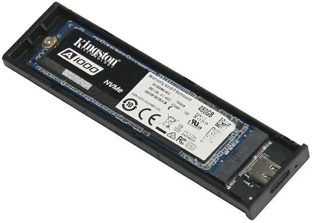 Внешний корпус SSD AgeStar 31UBVS6C NVMe/SATA USB 3.2 алюминий черный M2 2280 м фото 3