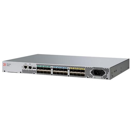 Brocade G610S 24-port FC Switch, 8-port licensed, 8x 32Gb SWL SFP+, 1 PS, Rail Kit фото 1