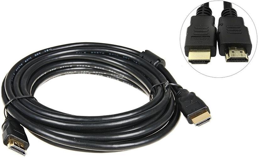 Кабель соединительный аудио-видео Premier 5-813 HDMI (m)/HDMI (m) 5м. феррит.кольца Позолоченные контакты черный фото 2