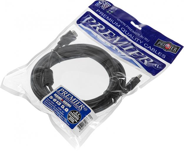 Кабель соединительный аудио-видео Premier 5-813 HDMI (m)/HDMI (m) 5м. феррит.кольца Позолоченные контакты черный фото 4