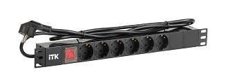 Блок распределения питания ITK PH12-6D1-P гор.размещ. 6xSchuko базовые 16A Schuko 2м фото 1