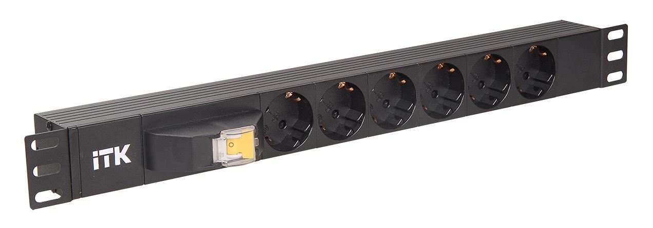 Блок распределения питания ITK PH21-6D3 гор.размещ. 6xSchuko базовые 16A C14 фото 1