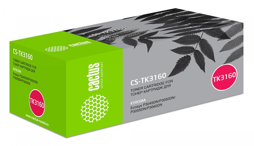 Картридж лазерный Cactus CS-TK3160 черный (12500стр.) для Kyocera Ecosys P3045dn/P3050dn/P3055dn/P3060dn фото 1