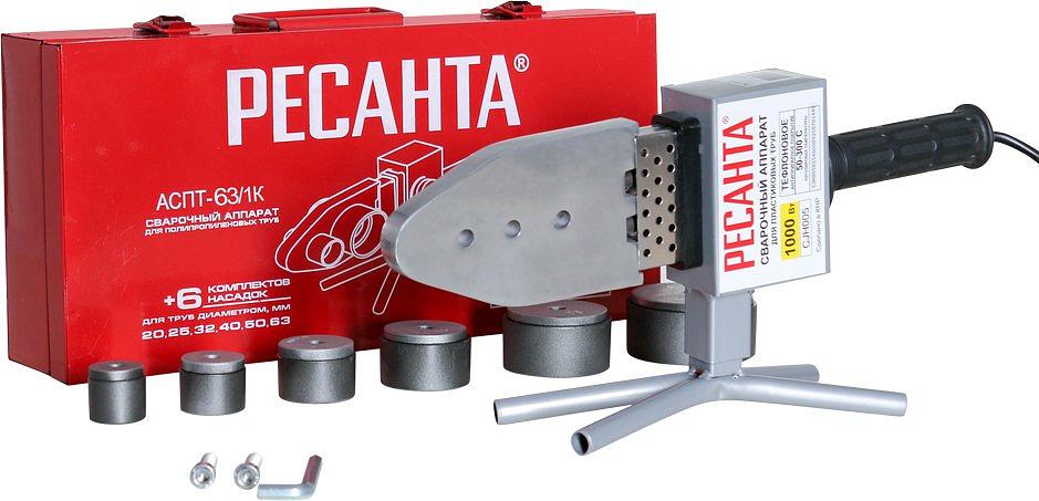 Сварочный аппарат для пластиковых труб Ресанта АСПТ-63/1К раструбная 1кВт (кейс в комплекте) фото 2
