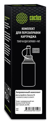 Тонер Cactus CS-RK-TK1110 черный флакон 80гр. (в компл.:чип) для принтера Kyocera FS-1020/1040/1120 фото 1