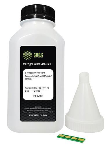 Тонер Cactus CS-RK-TK1170 черный флакон 240гр. (в компл.:чип) для принтера Kyocera Ecosys M2040dn/ M2540dn/M2640idw фото 2