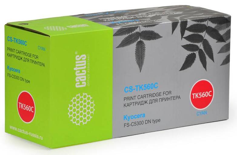Картридж лазерный Cactus CS-TK560C голубой (10000стр.) для Kyocera FS-C5300DN фото 1