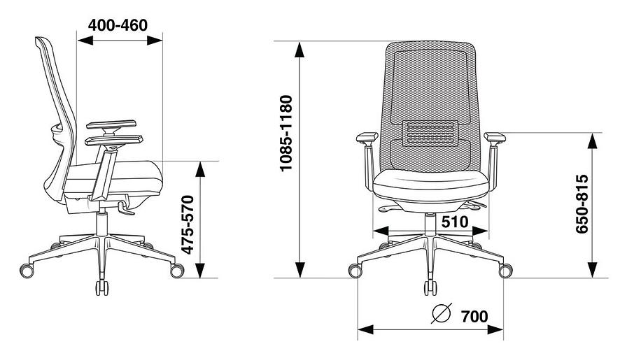 Кресло руководителя Бюрократ MC-915 черный TW-01 38-418 сетка/ткань крестовина алюминий фото 5