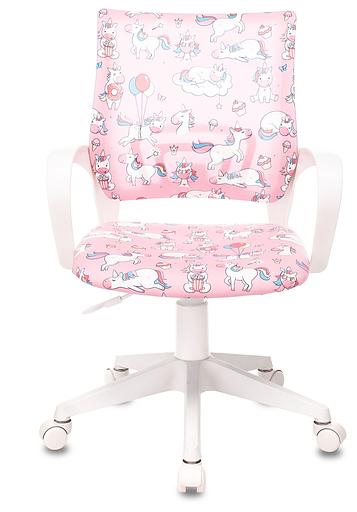 Кресло детское Бюрократ BUROKIDS 1 W розовый единороги крестовина пластик пластик белый фото 2