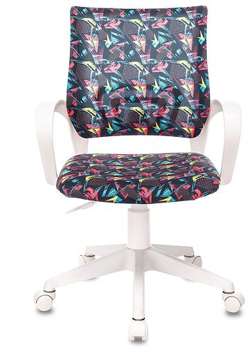 Кресло детское Бюрократ BUROKIDS 1 W мультиколор геометрия крестовина пластик пластик белый фото 2