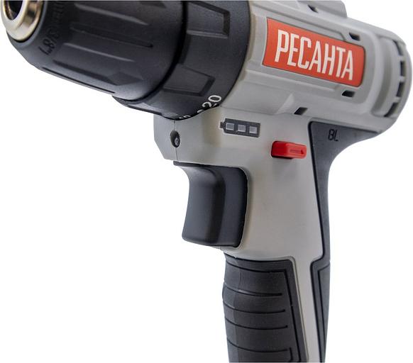 Дрель-шуруповерт Ресанта ДА-20-2ЛК-Б аккум. патрон:быстрозажимной (кейс в комплекте) (75/14/10) фото 9