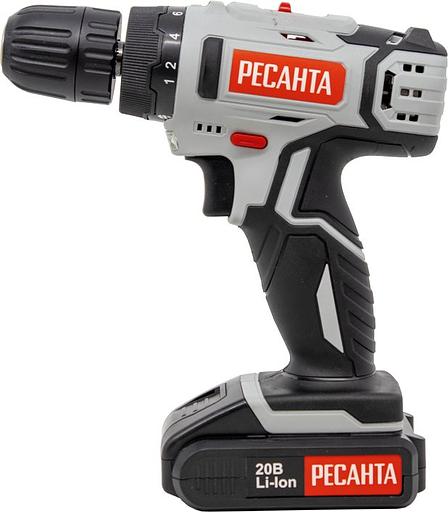 Дрель-шуруповерт Ресанта ДА-20-2ЛК аккум. патрон:быстрозажимной (кейс в комплекте) (75/14/11) фото 4