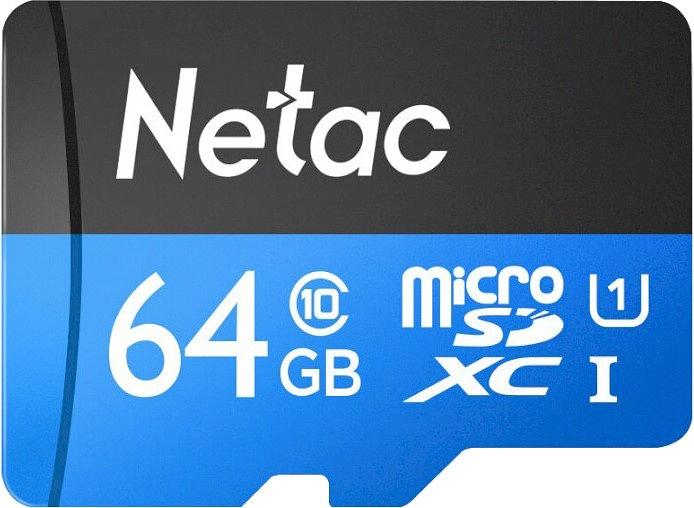 Флеш карта microSDXC 64Gb Class10 Netac NT02P500STN-064G-S P500 w/o adapter фото 1