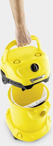 Строительный пылесос Karcher WD 2 Plus V-12/4/18 1000Вт (уборка: сухая/сбор воды) желтый фото 2