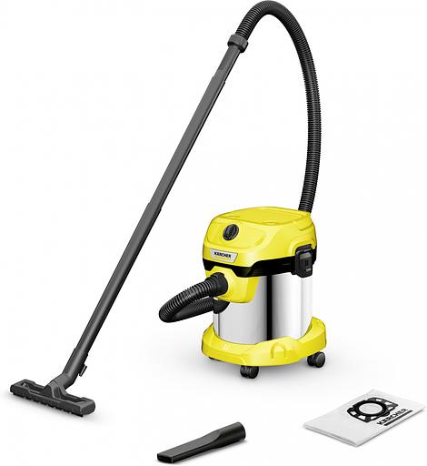 Строительный пылесос Karcher WD 2 Plus S V-15/4/18 1000Вт (уборка: сухая/сбор воды) желтый фото 1