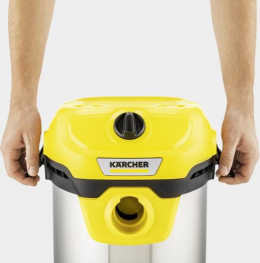 Строительный пылесос Karcher WD 2 Plus S V-15/4/18 1000Вт (уборка: сухая/сбор воды) желтый фото 2