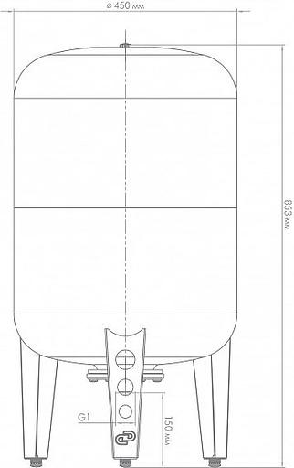 Гидроаккумулятор Джилекс ВП 100 к 100л 8бар голубой (7106) фото 5