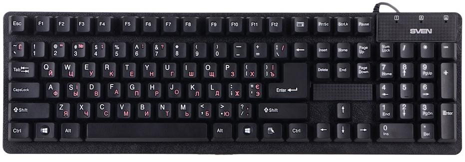 Клавиатура SVEN Standard 301 USB+PS/2 чёрная SVEN Standard 301 USB+PS/2 Black (SV-0310301PUB) фото 1