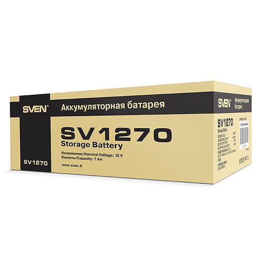 Батарея SVEN SV 1270 (12V 7Ah), напряжение 12В, емкость 7А*ч, макс. ток разряда 105А, макс. ток заряда 2.1А, свинцово-кислотная типа AGM, тип клемм F2, Д/Ш/В 151/65/94 мм, 2.1кг Sven SV1270 (SV-0222007) фото 5