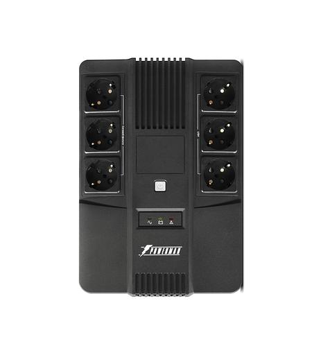 ИБП POWERMAN Brick 800, линейно-интерактивный, 800ВА, 480Вт, 3 евророзетки с резервным питанием, 3 евророзетки с фильтрацией, защита RJ45/RJ11, батарея 12В 9Ач 1 шт., 293мм х 202мм х 93мм, 5.2 кг. Powerman Brick 800 фото 3