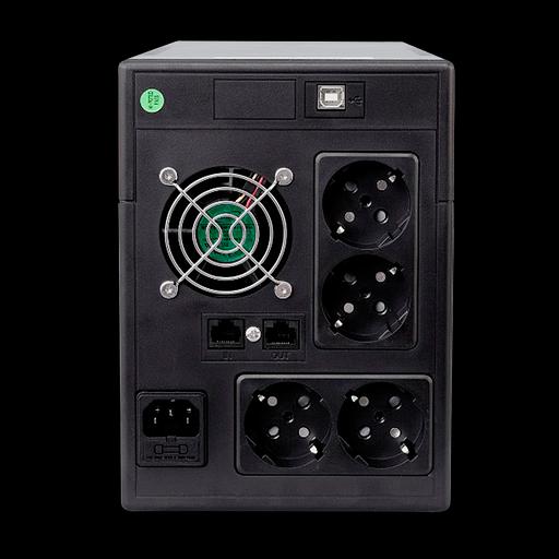 ИБП POWERMAN Smart Sine 2000, LCD, линейно-интерактивный, 2000ВА, 1400Вт, 4 евророзетки с резервным питанием, USB, батарея 12В 9Ач 2 шт., 380мм х 158мм х 198мм, 12.7 кг. UPS Powerman Smart Sine (POWERMAN Smart Sine 2000) фото 3