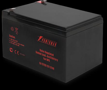 Батарея POWERMAN Battery CA12120, напряжение 12В, емкость 12Ач,макс. ток разряда 180А, макс. ток заряда 3.6А, свинцово-кислотная типа AGM, тип клемм F2, Д/Ш/В 151/98/94, 3.6 кг. Powerman CA12120/UPS (POWERMAN Battery 12V/12AH) фото 1