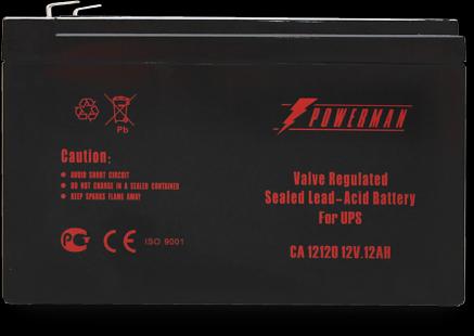 Батарея POWERMAN Battery CA12120, напряжение 12В, емкость 12Ач,макс. ток разряда 180А, макс. ток заряда 3.6А, свинцово-кислотная типа AGM, тип клемм F2, Д/Ш/В 151/98/94, 3.6 кг. Powerman CA12120/UPS (POWERMAN Battery 12V/12AH) фото 2