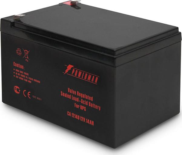 Батарея POWERMAN Battery CA12140, напряжение 12В, емкость 14Ач, макс. ток разряда 210А, макс. ток заряда4.2А, свинцово-кислотная типа AGM, тип клемм F2, Д/Ш/В 151/98/94, 4.2 кг. Powerman CA12140/UPS (POWERMAN Battery 12V/14AH) фото 1