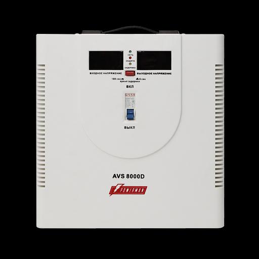 Стабилизатор POWERMAN AVS 8000D, ступенчатый регулятор, цифровые индикаторы уровней напряжения, 8000ВА, 140-260В, максимальный входной ток 40А, клеммная колодка, IP-20, напольный, 410мм х 280мм х 310мм, 13.5 кг. POWERMAN AVS 8000D фото 2