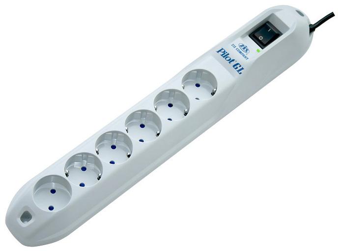 Сетевой фильтр Pilot GL 6 розеток (5 евро + 1 без заземления) 3 м ZIS Pilot GL (3 м, 6 розеток) (Pilot GL3M) фото 1
