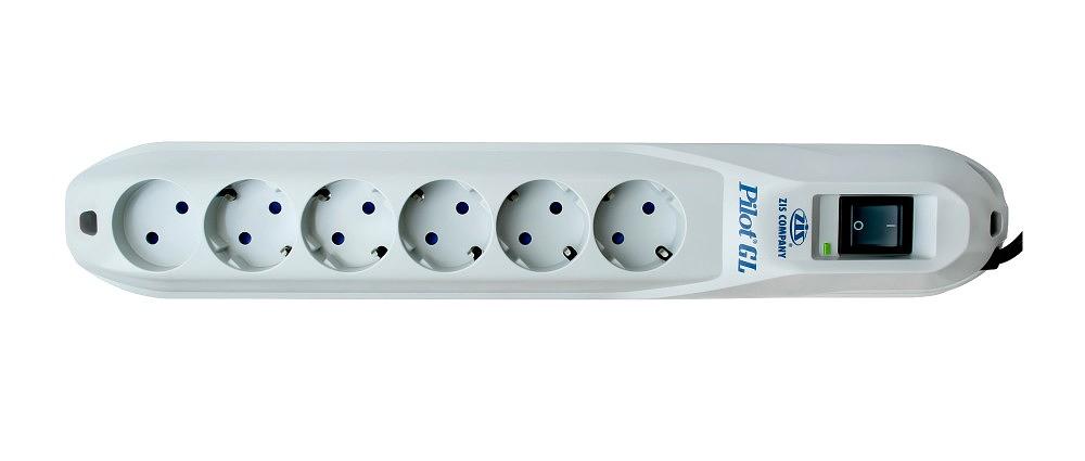 Сетевой фильтр Pilot GL 6 розеток (5 евро + 1 без заземления) 5 м ZIS Pilot GL (5 м, 6 розеток) (Pilot GL5M) фото 2