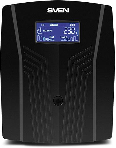 ИБП SVEN Pro 1500 (LCD, USB), линейно-интерактивный, автоматический стабилизатор напряжения, 1500Вт, 900Ва, 3 евророзетки, USB, RJ-45, черный, габариты 140?350?175мм, 10кг. (SV-013875) фото 2