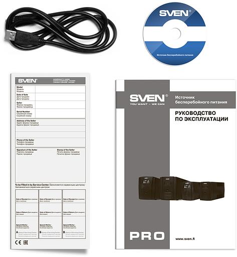 ИБП SVEN Pro 1500 (LCD, USB), линейно-интерактивный, автоматический стабилизатор напряжения, 1500Вт, 900Ва, 3 евророзетки, USB, RJ-45, черный, габариты 140?350?175мм, 10кг. (SV-013875) фото 4