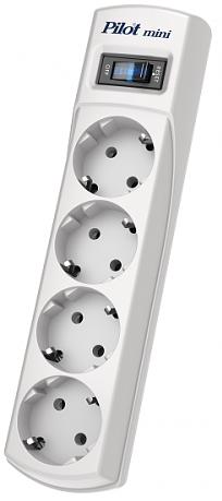 Сетевой фильтр Pilot Mini 4 розетки (евро с заземлением), 10А/2.2кВа, автомат, 7 м ZIS Pilot Mini (7 м, 4 розетки) (Pilot Mini 7M) фото 1