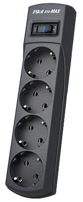 Сетевой фильтр Pilot m Max 4 розетки (евро с заземлением), 15А/3.3кВа, автомат, 3 м, графит ZIS Pilot m-Max (3 м, 4 розетки) (Pilot m-Max 3M) фото 1