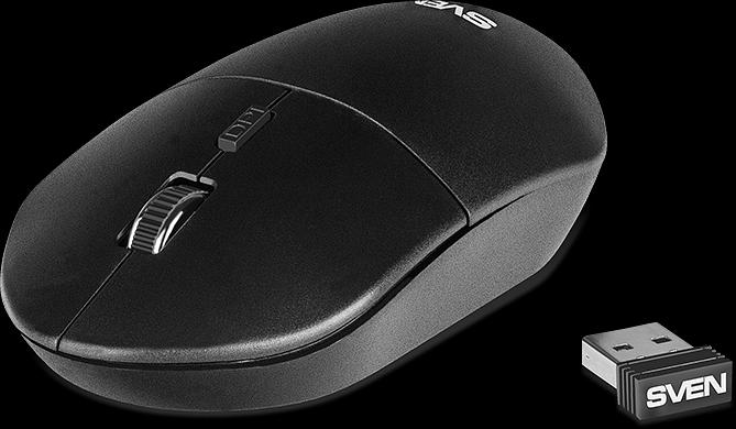 Беспроводная мышь SVEN RX-515SW чёрная (2,4 GHz, 3+1кн. бесш. кн., 800-1600DPI, блист) Sven RX-515SW (SV-019969) фото 1