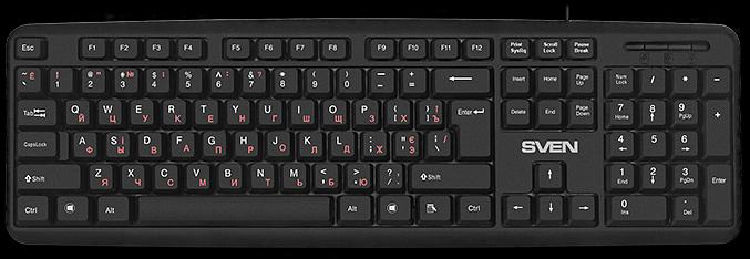Клавиатура SVEN KB-S230 чёрная (104кл, каб. 2м) Sven SV-018399 фото 1