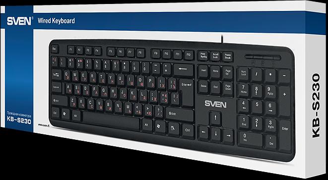 Клавиатура SVEN KB-S230 чёрная (104кл, каб. 2м) Sven SV-018399 фото 4