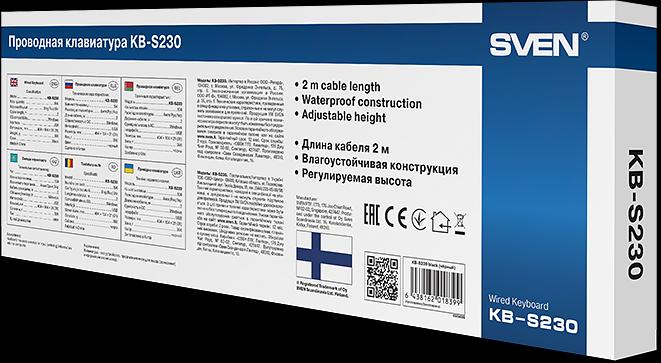 Клавиатура SVEN KB-S230 чёрная (104кл, каб. 2м) Sven SV-018399 фото 5