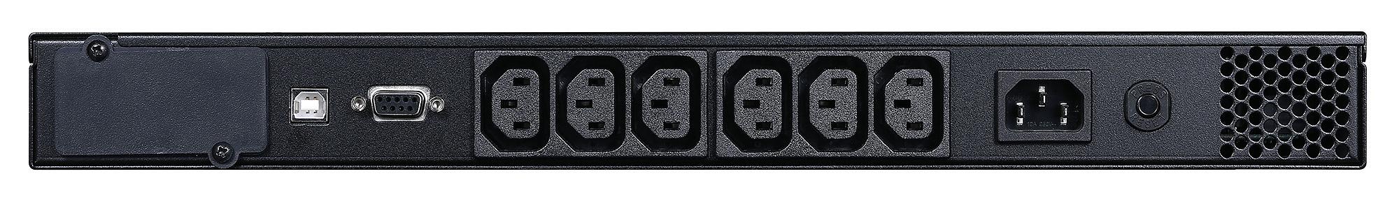 ИБП SPR-500, линейно-интерактивный, 500 ВA, 400 Вт, 6 розеток IEC320 C13 с резервным питанием, USB, RS-232, слот под SNMP карту, защита RJ45, батареи 2 штуки 6Вх7Ач, ШхГхВ 428x335x44 мм, 8.9 кг Powercom UPS SPR-500, line-interactive, 500 VA, 400 W фото 2