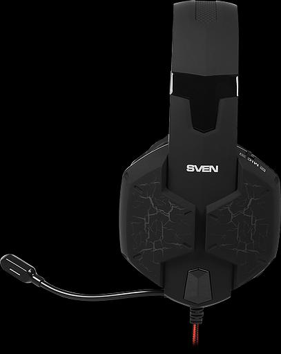Игровые наушники с микрофоном SVEN AP-U988MV, черный-красный (USB, LED, 7.1) Sven SV-014780 фото 3