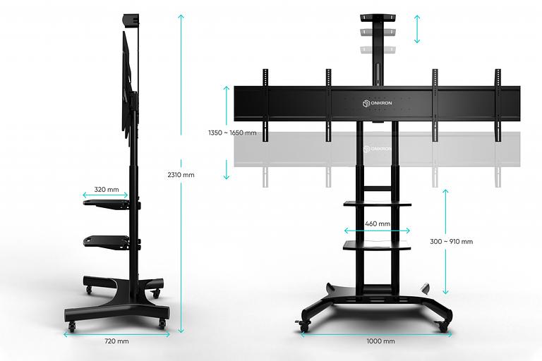 Мобильная стойка ONKRON на 2 ТВ ONKRON TS1881DVB фото 2