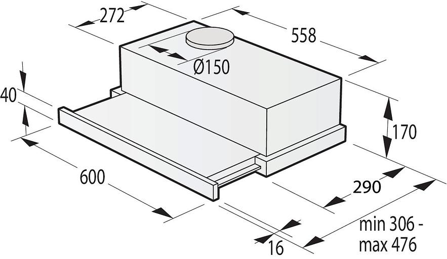 Вытяжка встраиваемая Gorenje TH64E3SGB черный управление: сенсорное (1 мотор) фото 5