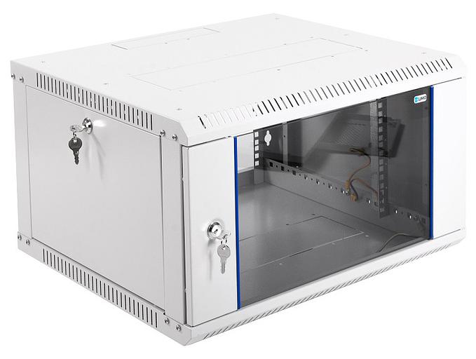 Шкаф коммутационный ЦМО ШРН-ЭКОНОМ (ШРН-Э-6.500-9005) настенный 6U 600x520мм пер.дв.стекл 75кг черный 470мм фото 1