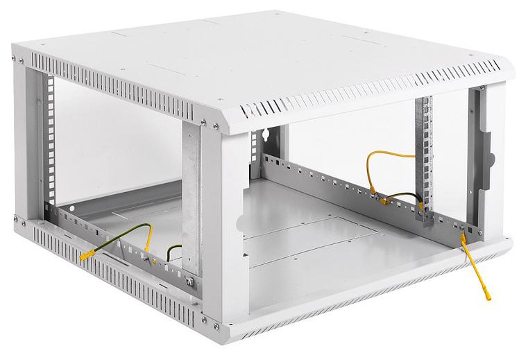 Шкаф коммутационный ЦМО ШРН-ЭКОНОМ (ШРН-Э-6.500-9005) настенный 6U 600x520мм пер.дв.стекл 75кг черный 470мм фото 2