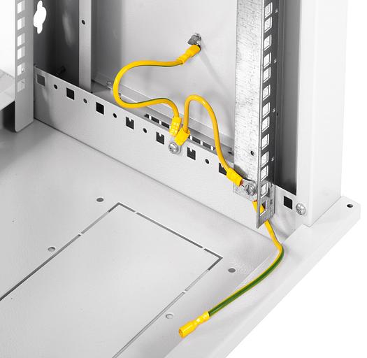 Шкаф коммутационный ЦМО ШРН-ЭКОНОМ (ШРН-Э-6.500-9005) настенный 6U 600x520мм пер.дв.стекл 75кг черный 470мм фото 6