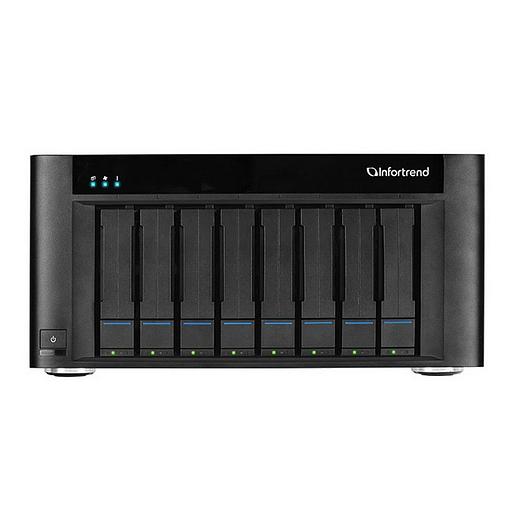 Система хранения данных Infortrend EonStor GSe Pro 100 8bay. Intel Atom 2.4GHz 4C CPU, 1x4GB non-ECC, 4x1GbE(RJ45), 2x USB 2.0, 2x USB 3.0, 1x Host Board slot, 1xPSU and 8 drive trays (GSe Pro 108-C) (GSEP1080000C-8U32) фото 2