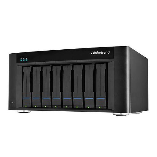 Система хранения данных Infortrend EonStor GSe Pro 100 8bay. Intel Atom 2.4GHz 4C CPU, 1x4GB non-ECC, 4x1GbE(RJ45), 2x USB 2.0, 2x USB 3.0, 1x Host Board slot, 1xPSU and 8 drive trays (GSe Pro 108-C) (GSEP1080000C-8U32) фото 3